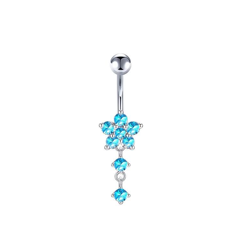 Blue Series Stainless Steel Butterfly Navel Ring - Fashionable Japanese Korean Sexy Goddess Jewelry
