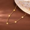 Personality Simple Stainless Steel Gold Color Five-petal Flowers Necklace for Women Trend Temperament Does Not Fade Jewelry Gift