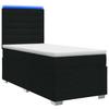 LED Boxspring Bed with Mattress Black 80 X 200 Cm Fabric