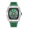 Moderne Ruimas Marke Automatische Uhr Für Männer Sport Silikon Wasserdicht Mechanische Armbanduhr Mit Silikonarmband Tonneau Zifferblatt