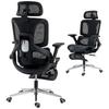 Office Chair, Ergonomic, 4D Armrests, Adjustable Headrest and Seat Depth, Black Mesh