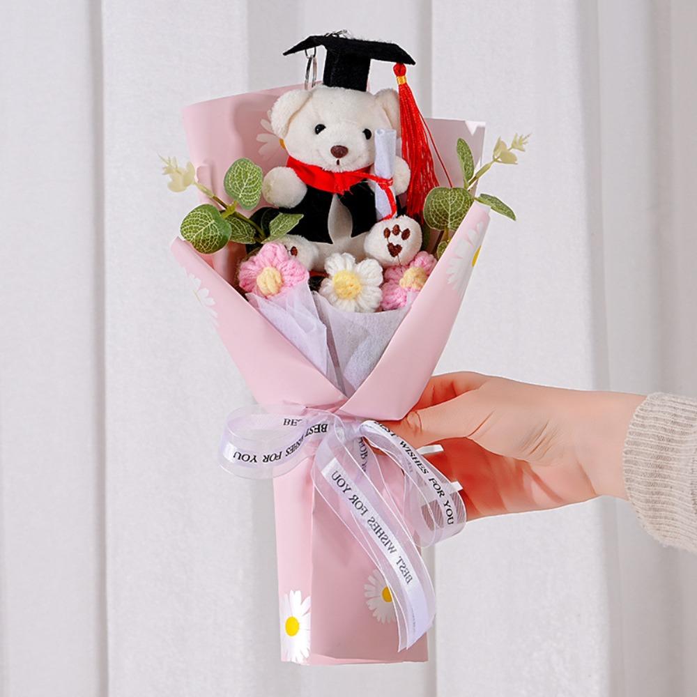 Stuffed Little Bear Doll Bouquet Cartoon Simulated Bear Doll Bouquet  Graduation Gifts