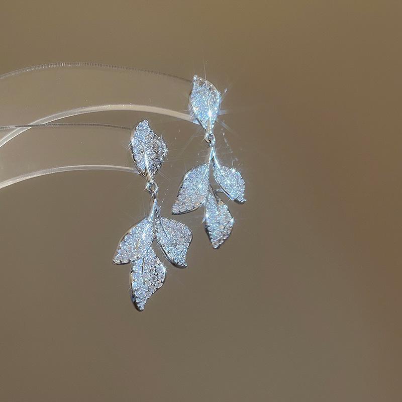 Silver Zircon Butterfly Teardrop Earrings - Luxurious, Elegant & Versatile Jewelry for Women