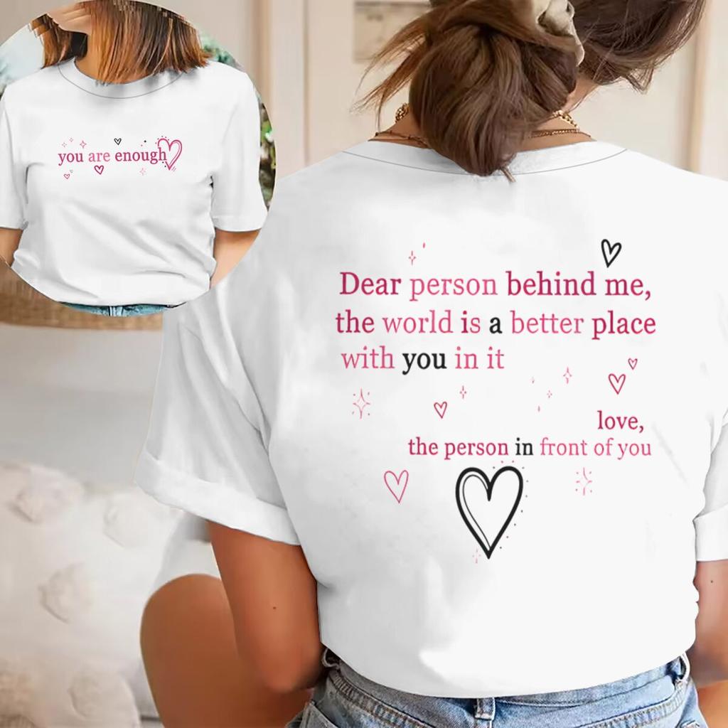 Bible Verses Tshirts Unisex Unisex Dear Person Behind Me You Are Enough Positive Affirmation Tees Christianity Jesus Tshirts Gift