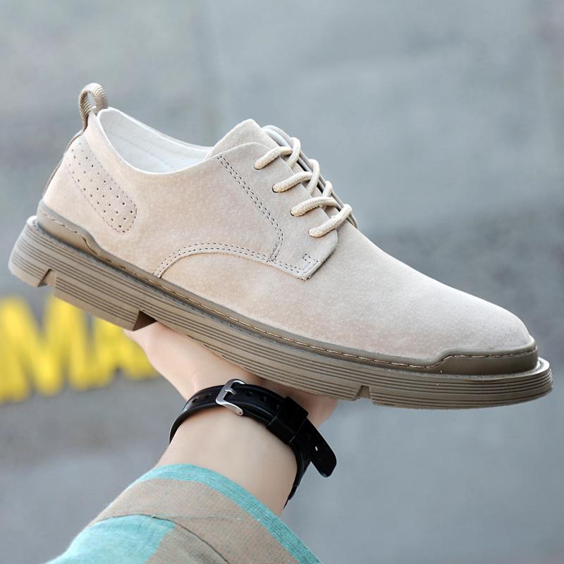 Fashion Mens Shoes Casual Luxury Leather Sneakers Male Comfortable Suede Shoes Spring Autumn Lace-up Solid Walking Shoes Zapatos Hombre