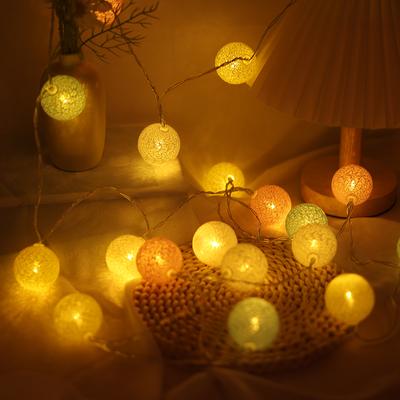 Cotton Thread Ball Colorful Light String LED Stall Camping Atmosphere Romantic Proposal Confession Room Decoration Lights