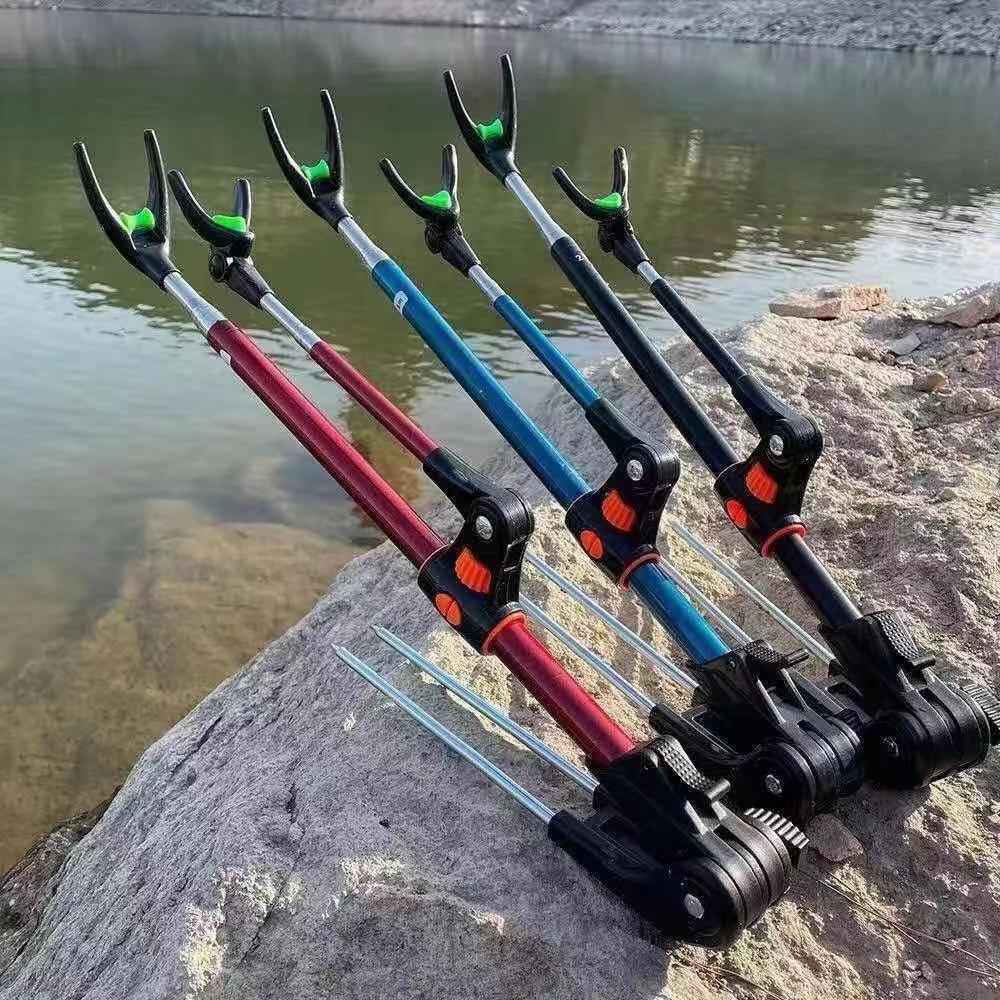 Stainless Steel Fishing Rod Holder for Ground, Chair, or Box - Super Hard, Telescopic, Adjustable Front and Rear