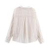 European & American Style Women's Casual Fashion Metal Line Pattern Shirt