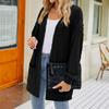 Women's Fashion Lightweight Long Casual Cardigan Double Side Pockets Front Open Loose Breathable Jacket