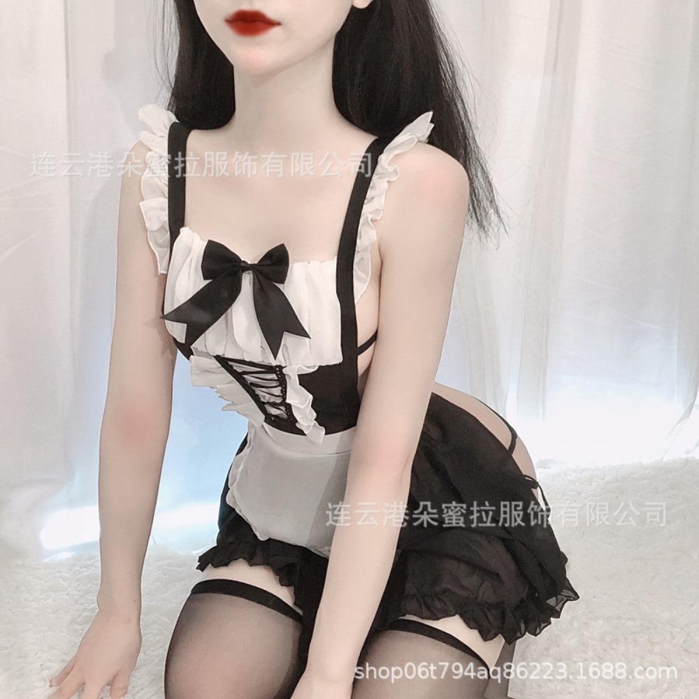 Domila Sexy Lingerie Set Pajamas Seduction Qqny Butterfly Apron Free Maid Uniform Wholesale