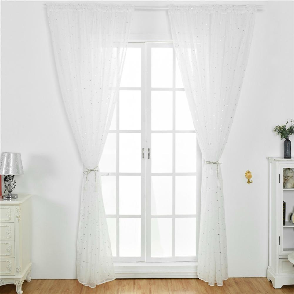 Polyester Tulle Curtain Tulle Window Drape Romantic Voile Curtain Bedroom Living Room Nursery
