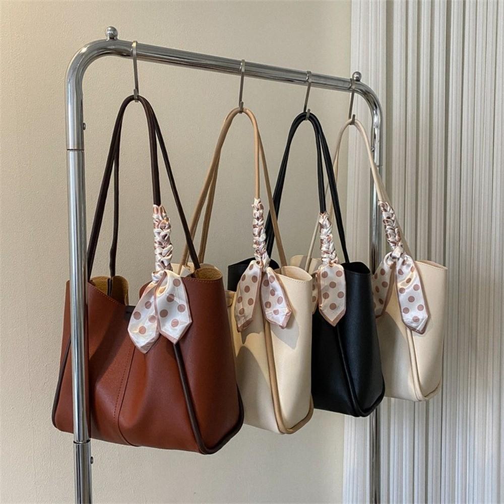 Large Capacity Women PU Shoulder Bag with Small Bag PU Underarm Bag  Office