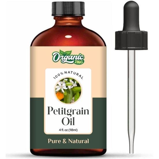 Organic Zing Petitgrain (Citrus Aurantium L.) Oil | Pure & Natural Essential Oil for Aroma, Diffuser & Skincare - 118ml/3.99fl Oz
