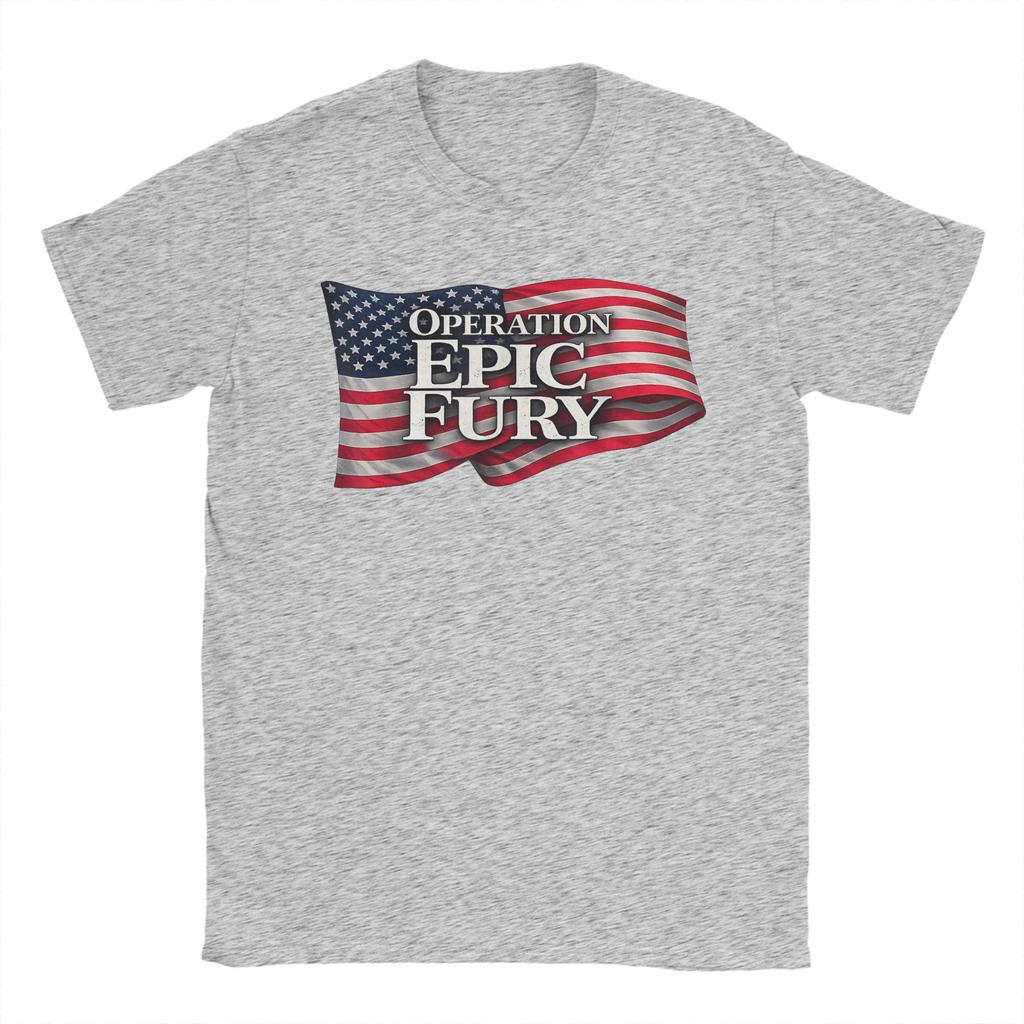 Operation Epic Fury T Shirts for Unisex 100 Cotton Creative TShirts Round Collar Tee Shirt Short Sleeve Tops Plus Size