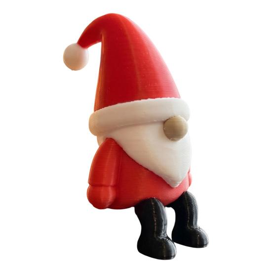 Christmas Fireplace Decor 3D Printed Santa Claus Figurine, Shelf Sitter Decoration, Durable Figurine Small Gnome Statue for Desktop Home Seasonal Gift