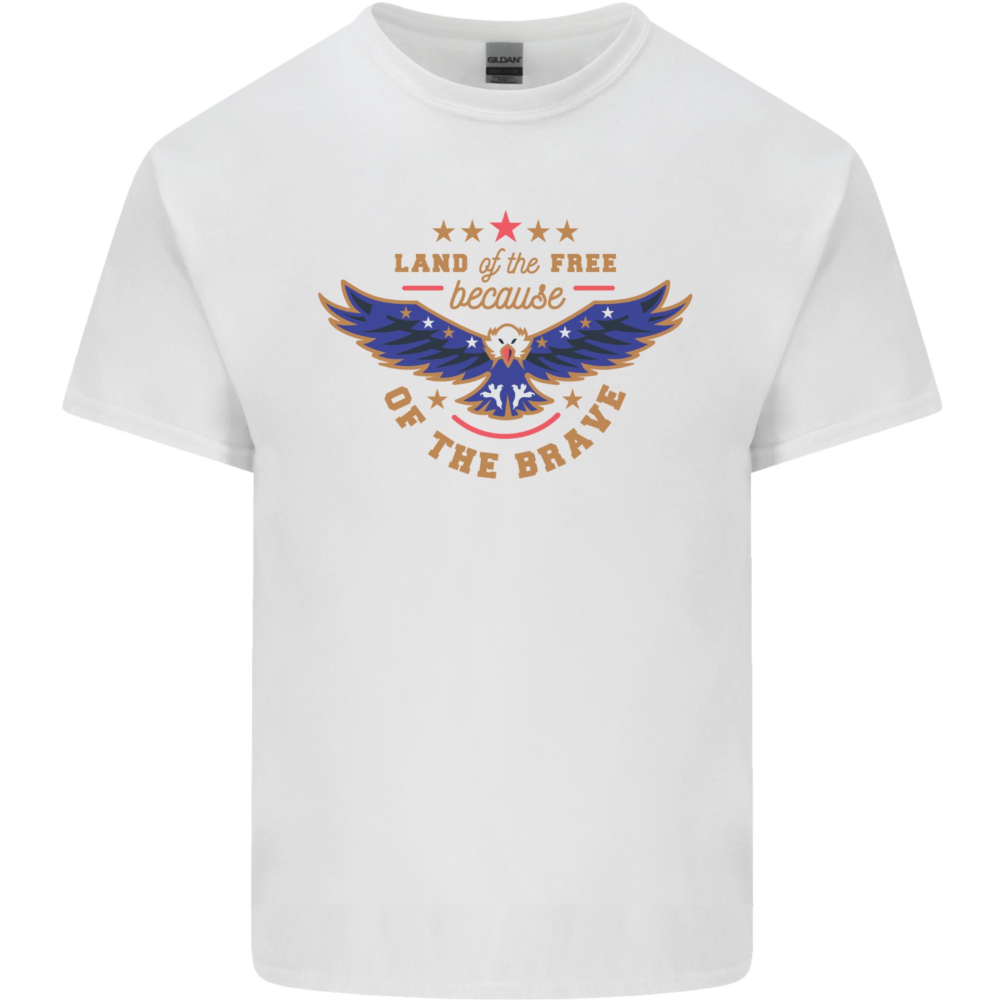 Land of the Free Because of the Brave July 4th Unisexs Light Cotton TShirt S