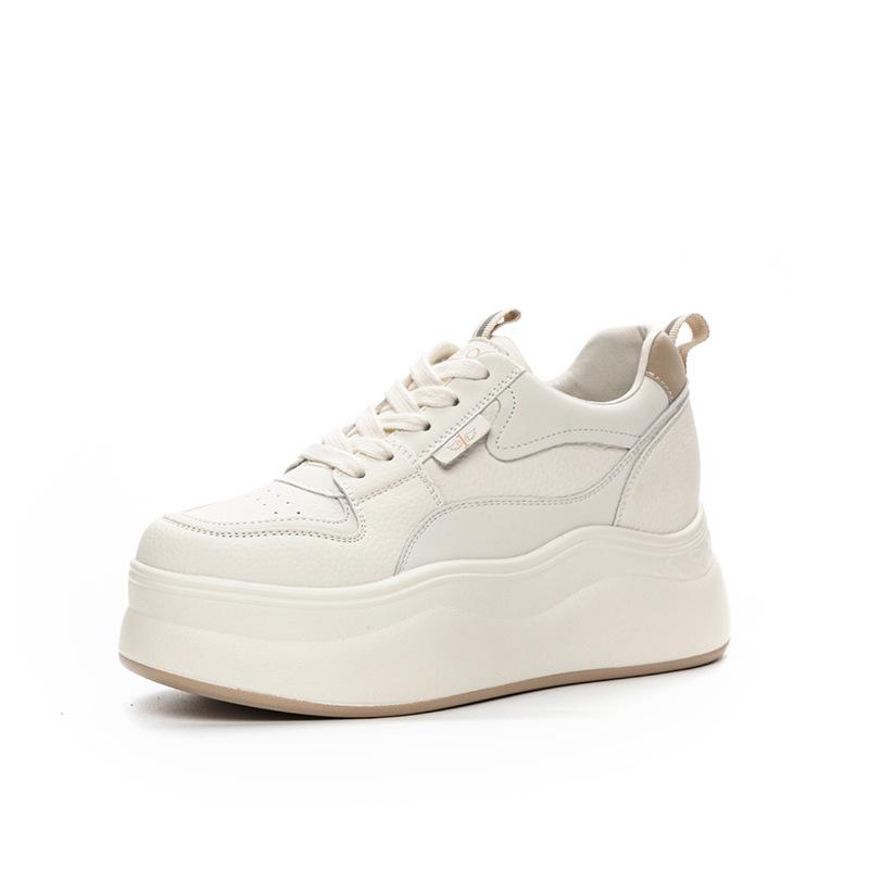 

Board Shoes Women s Four-season Slope Heel Lace-up Casual Sneakers Women s New Thick-soled Inner Height Increase Pumps 40