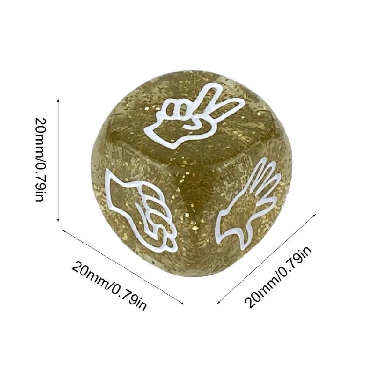 10Pcs Rock Paper Scissor Game Dices 6 Sided 20mm Dices for Family Entertainment