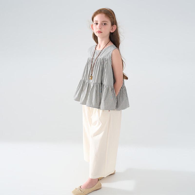 Montagut Kids Summer Striped Babydoll Top & Pants Set