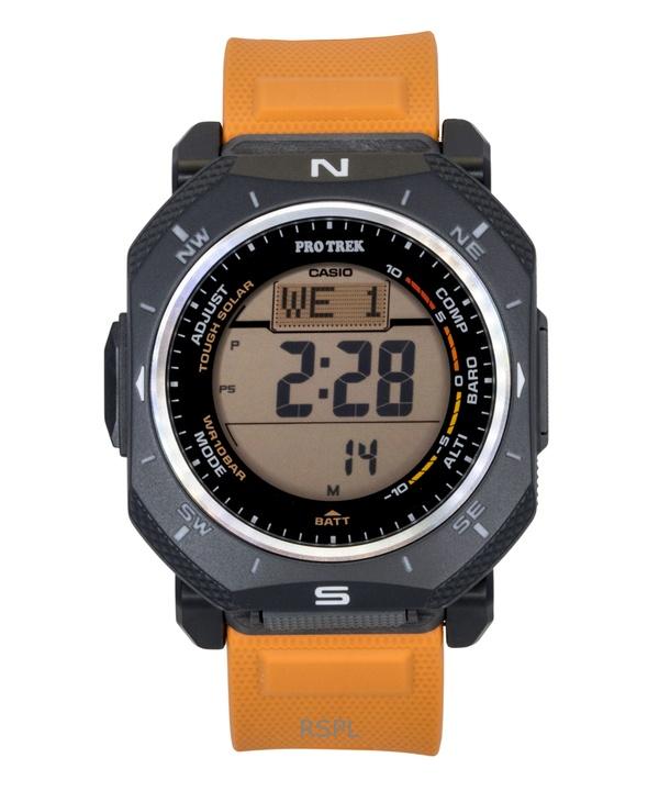Casio Pro Trek Digital Orange Bio-Based Resin Strap Solar PRG-69-4 100M Men s Watch