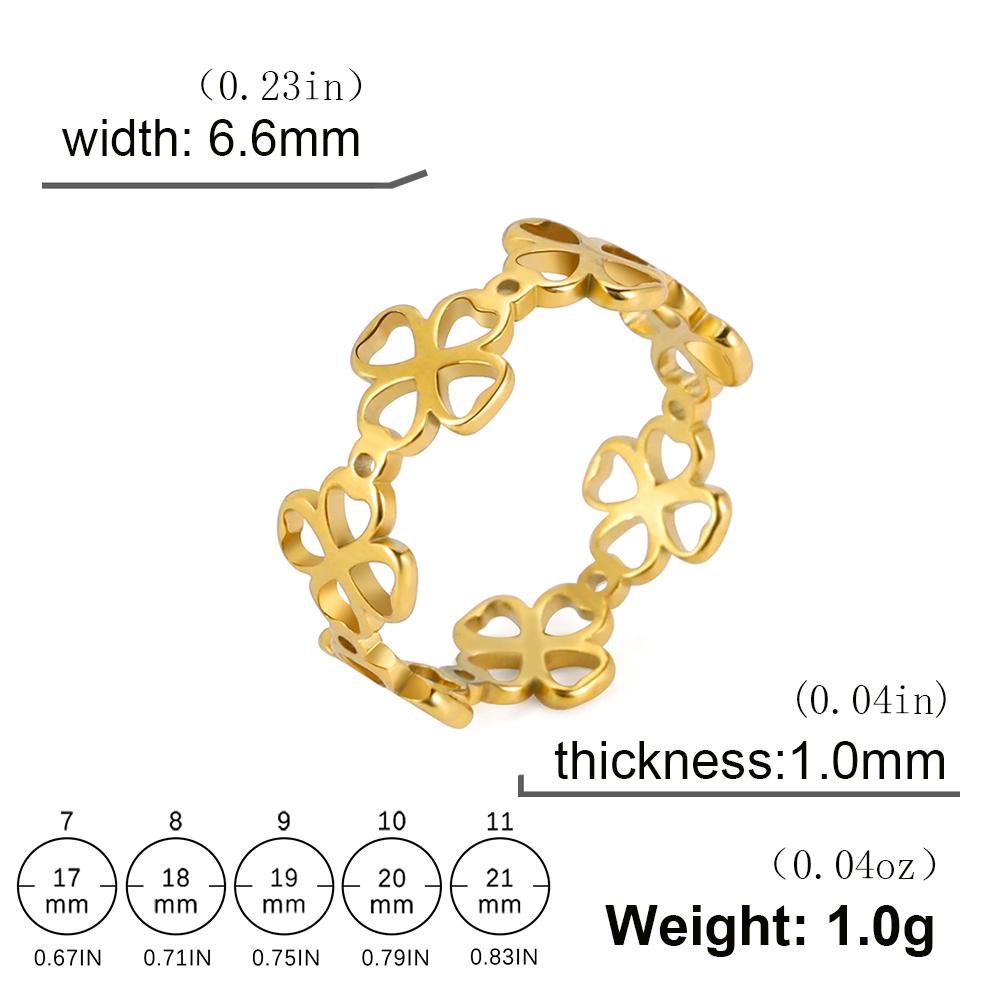 Cazador Trendige Kleeblattringe für Damen Edelstahl Minimalistische Ringe Schmuck Jubiläum Hochzeit Muttergeschenk 2026