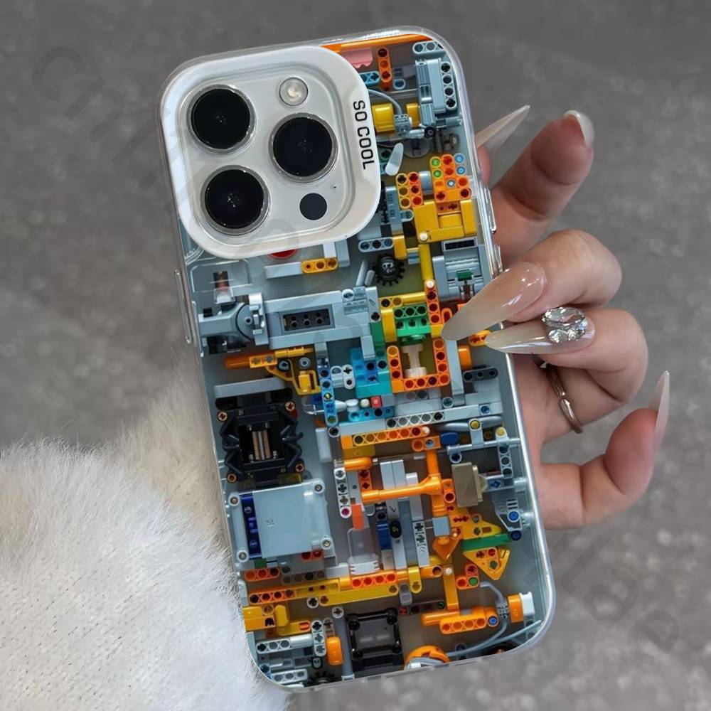 Creative Circuit Board IMD Case for iPhone 17 16 15 14 13 12 11 Pro Max air plus Shockproof Plating Matte TPU Funda