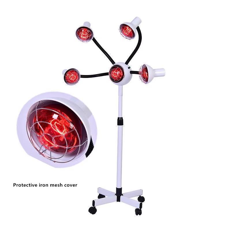 Beauty Therapy Infrared Heating Lamp Hairdressing and Drying Machine Salon Vertical Five Head Baking Lamp