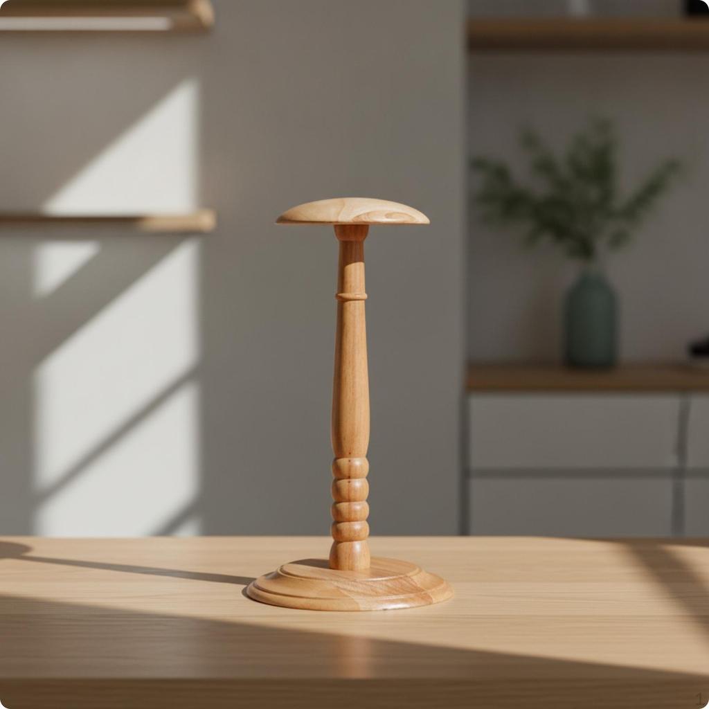 Shaped Hat Stand | Smooth Wood Finished, Tabletop Stand, for Boutique