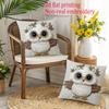 1/4pcs Cute Floral Owl Throw Pillow Covers 2D Flat Printed Farmhouse Soft Cushion Cases for Home Decor Cushion cover