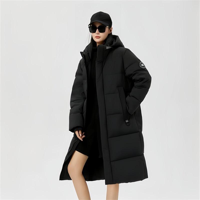 2025 Men's Mid-Length Down Jacket Winter Thickened Warm Over the Knee Down Coat Couple Versatile White Duck Down Jacket