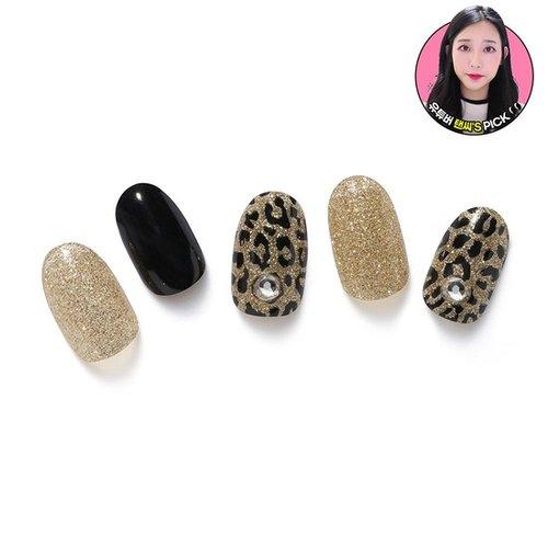 

[Glambux] Self Gel Nail Sticke 03 - Gold Leopard Black 2