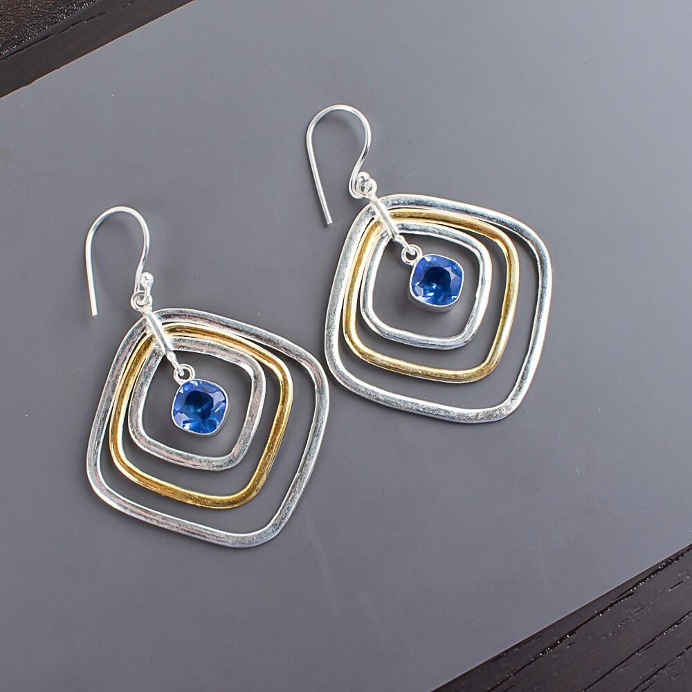 

Tanzanite Gemstone 925 Sterling Silver Handmade Jewelry Dangle Earrings 2.44 EE-70-5