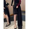 Summer Cool New Trendy Black Thin Loose Wide-Leg Pants for Women, High-End Versatile Casual Pants