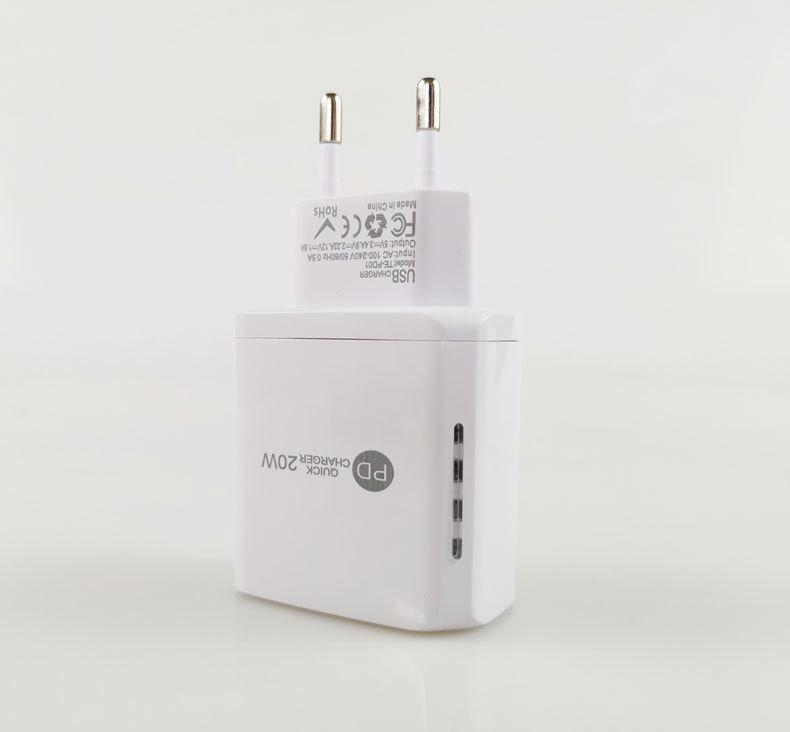 Dual-Port PD20W USB Charger, US Standard - Fast Charging for iPhone and Apple Devices
