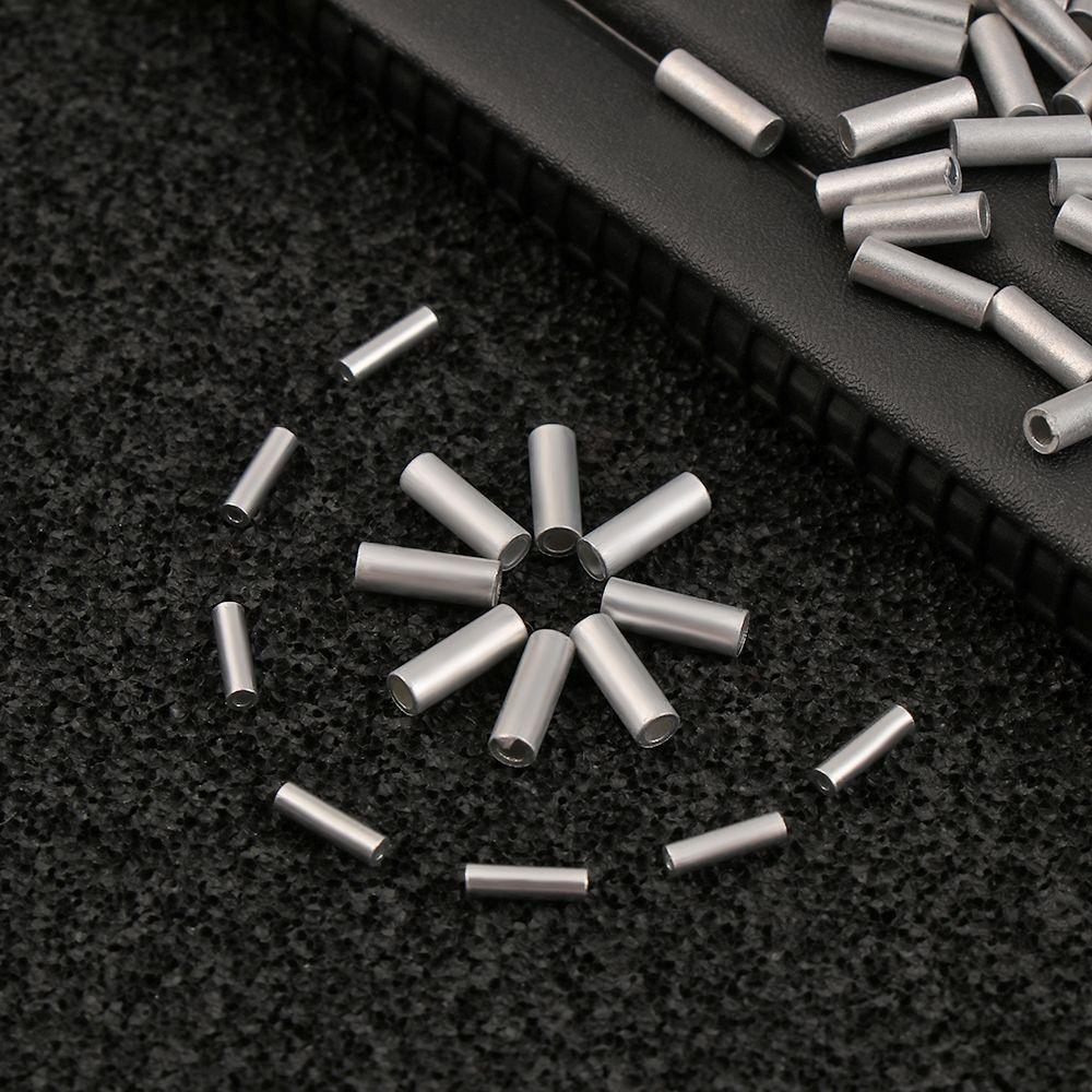 100pcs/lot White Round Real Aluminum Tube Wire Pipe Crimp Sleeves Sea Fishing Line Tube accessories