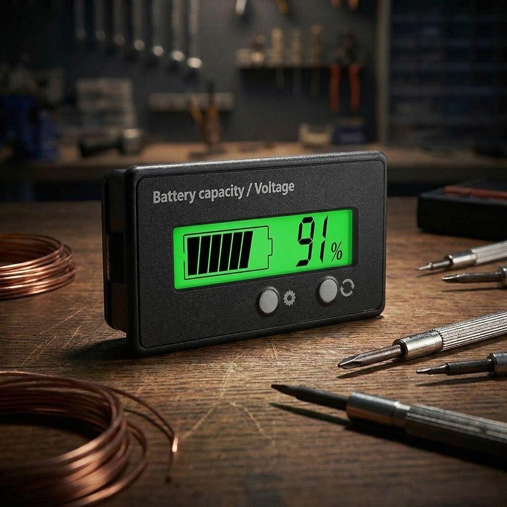 Monitor Batteriestandsanzeige Voltmeter Batteriestandsanzeige Prozentanzeige