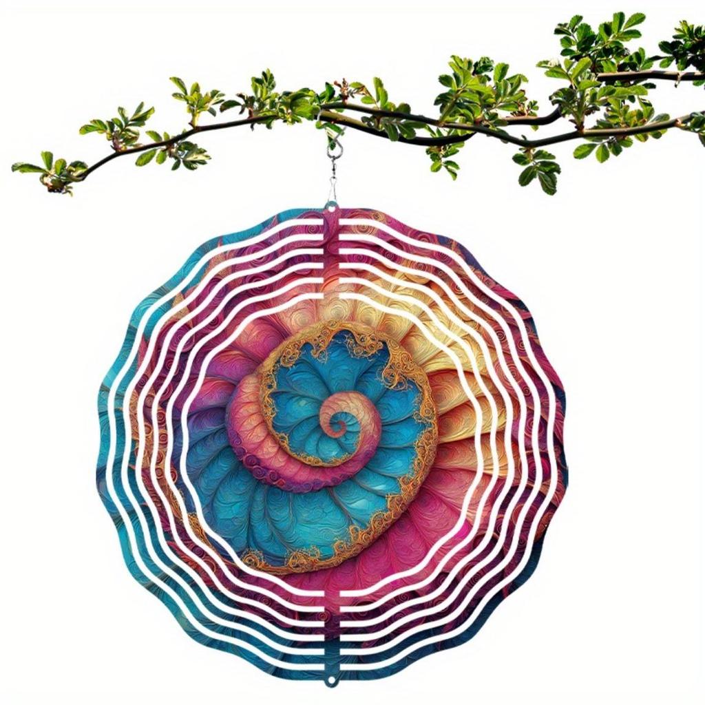 Hängender Windspinner 10 Zoll Dynamisches Künstlerisches Design für Balkon Garten Dekoration 360 Grad Haken Feder Sommer Außen Hängendes Ornament Geschenk