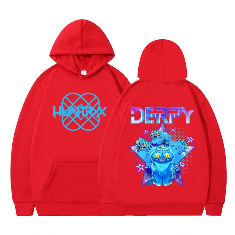 KPop Demon Hunter Derpy Cartoon Hooded Sweatshirt Men Women Korean Fashion Casual Clothing Hoodie Winter Oversized Pullover Tops