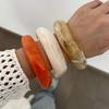 Boho Brown Irregular Acrylic Resin Chunky Bangles for Women on Hand Goth Geometric Charm Bracelets Couple Jewelry Gift