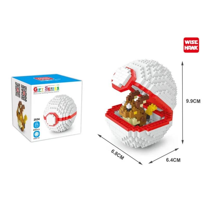 Ball Micro Building Blocks Pikachu Eevee Charmander Psyduck Magikarp Lapras DIY Mini Brick Figures Toys For Kids