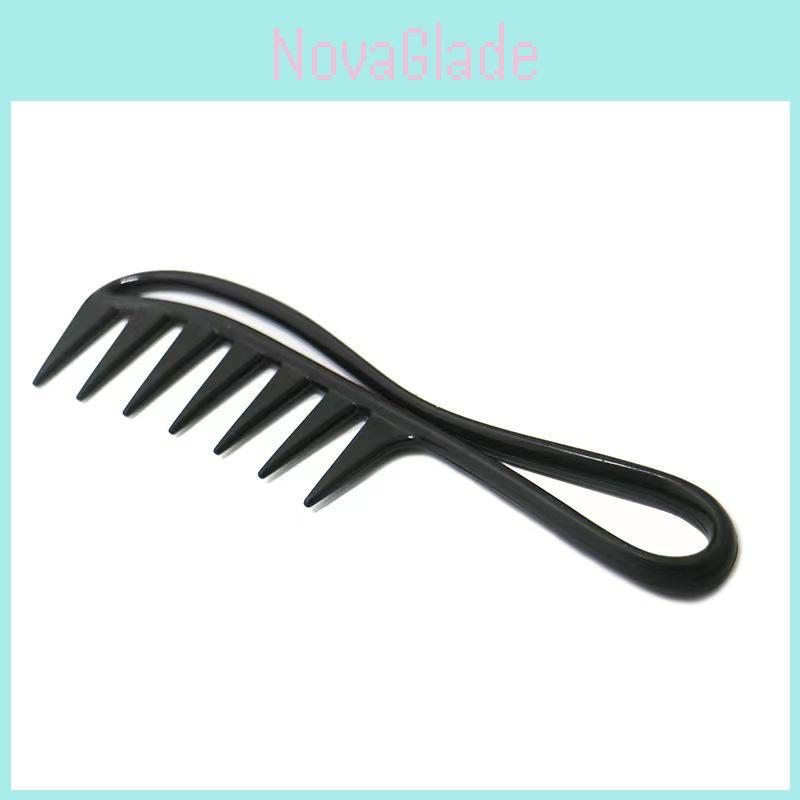 Hair Comb With Fish Bone Handle Large Teeth Styling Brush For Mens Hair Styling And Haircare