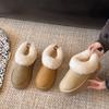 Thick-soled White Snow Boots for Women's New Winter Models, One-pedal Bread Fluffy Shoes, Velvet Warm Outer Cotton Shoes