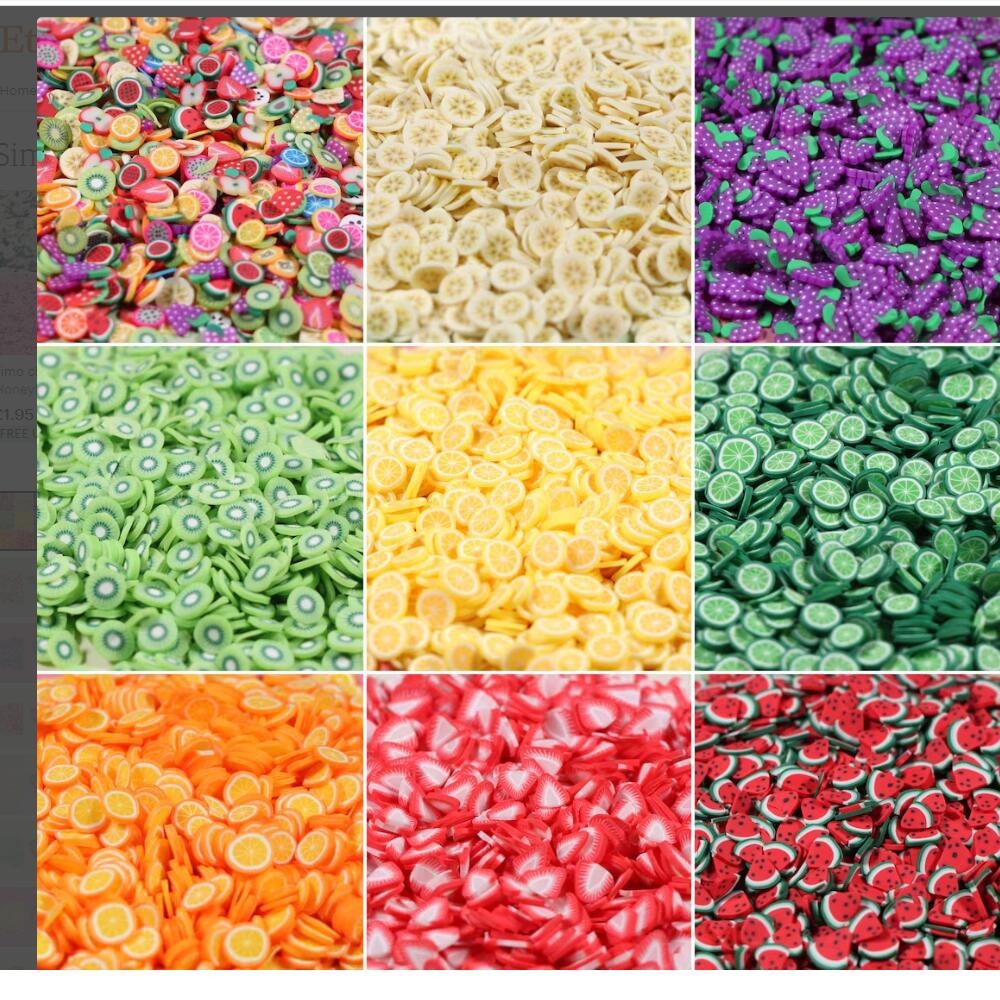 1000pc-240Pc Nail Fruit Slices, Polymer Clay 3D Fruit Slices Sticker Fruit Slices Sticker Polymer Clay Nail Manicure Accessories