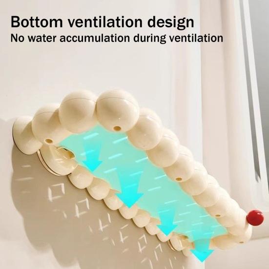 Suction Cup Storage Rack Waterproof Bathroom Rack Wall Mounted Storage Shelf Push-to-Lock Vacuum Seal Organizer Shelf for Kitchen Bathroom