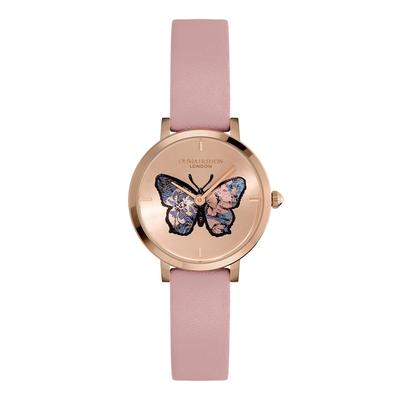 Autorizovaný prodejce Hodinky Olivia Burton Dámské ob24000126 Signature 28mm Motýlek Ultra Slim Růžové zlato Jemně růžový kožený řemínek hodinky [OLIVIA BURTON]