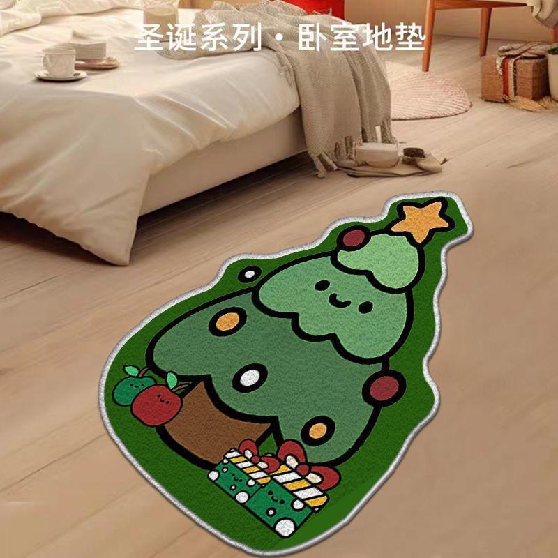 Christmas Decoration Mat Dirt Resistant and Easy To Take Care of Imitation Cashmere Mat Household Bathroom Absorbent Foot Mat