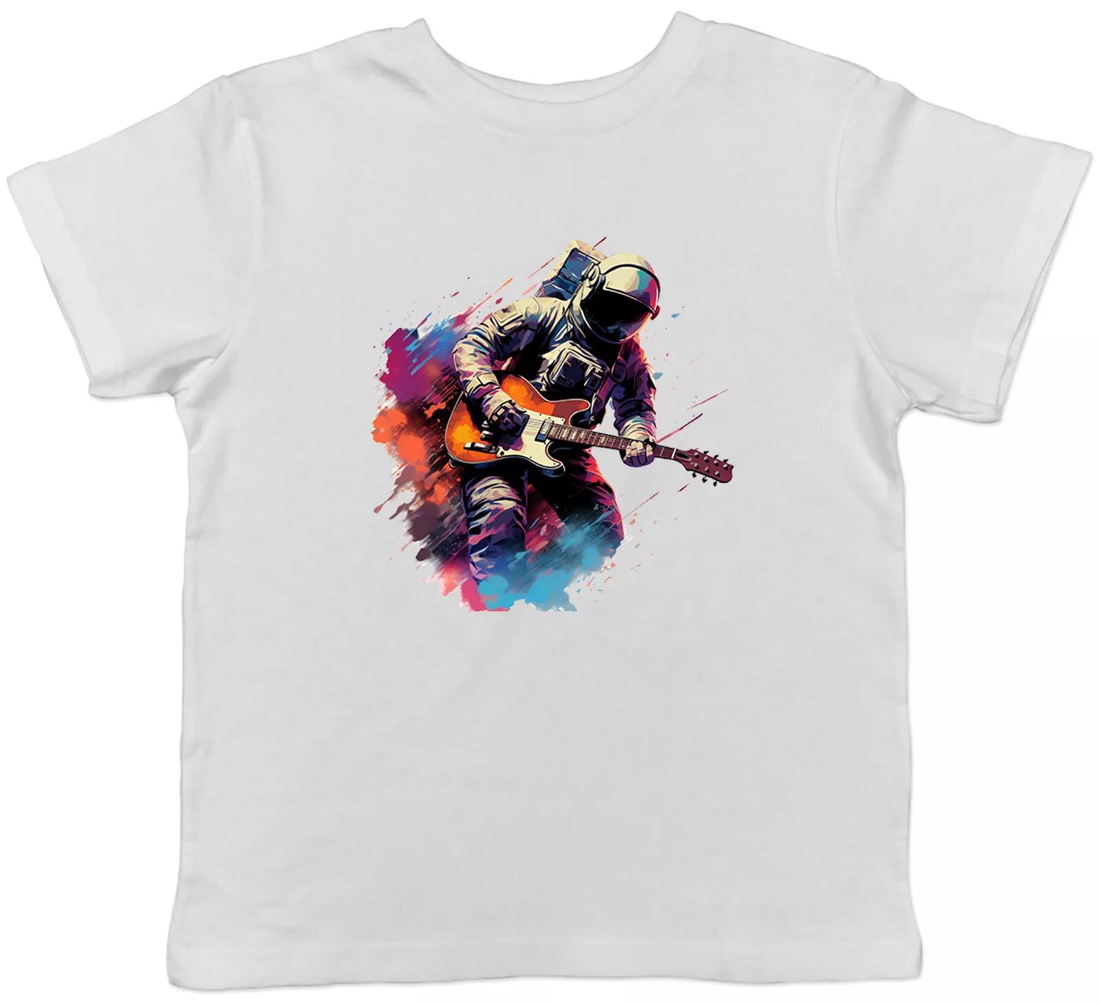 Astronaut Electric Guitar Kids T-Shirt Guitarist Musician Space Art Boys Girls 110