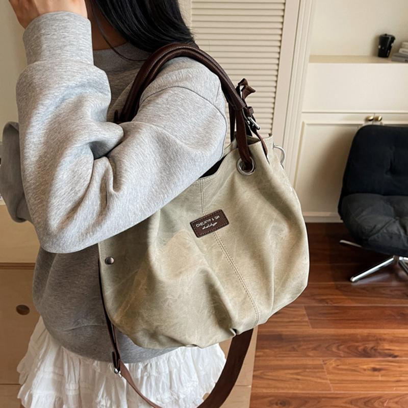 Yogodlns Fashion Minimalist PU Leather Shoulder Bag Casual Large Capacity Tote Bag For Women's Trendy Large Commuting Handbag