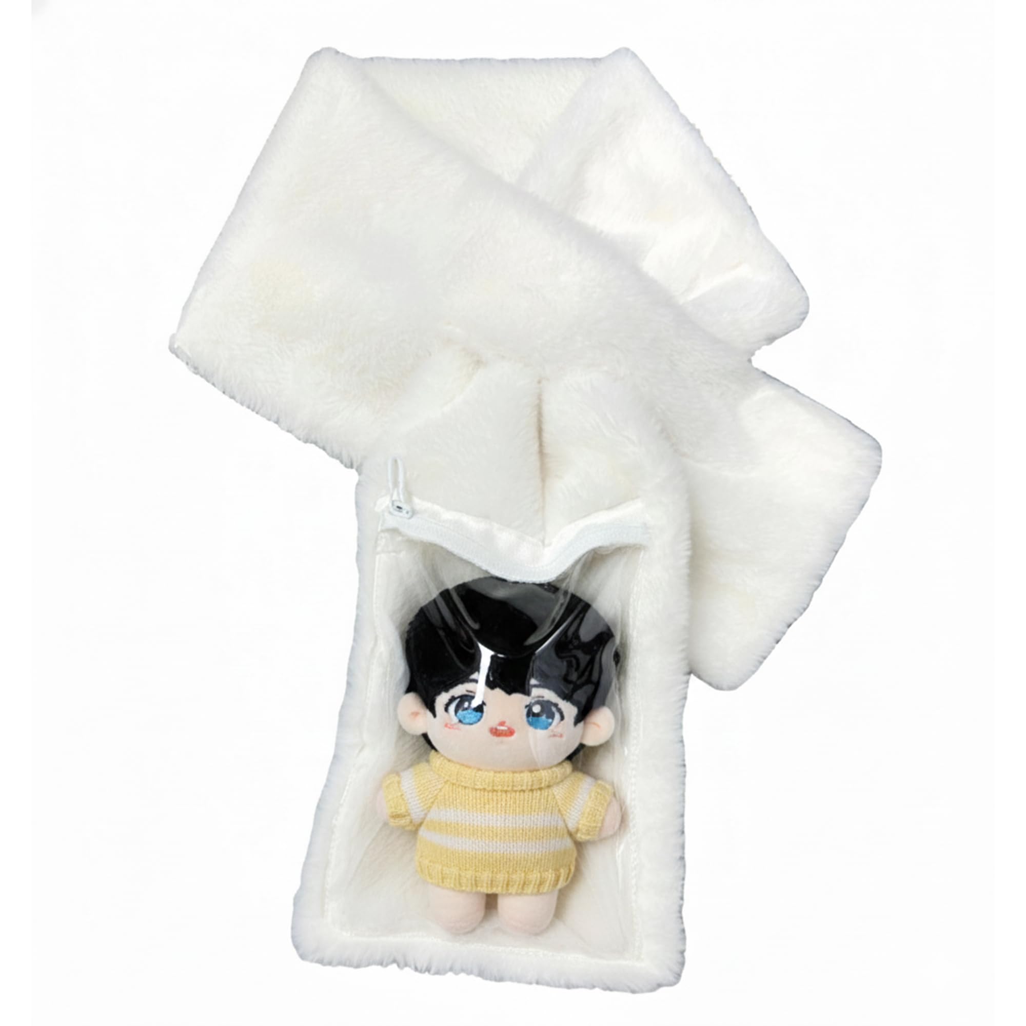

Fluffy Fur Ita Scarf with Plush Pocket, White, Plush Clothes, Kigurumi Accessories, Otaku Activities, Doll Mascot, K-Pop Doll Costume [Used]