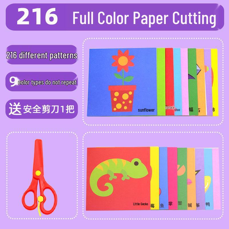 Buntes Origami DIY-Set: Lustiges pädagogisches Papierschneideset für Kinder